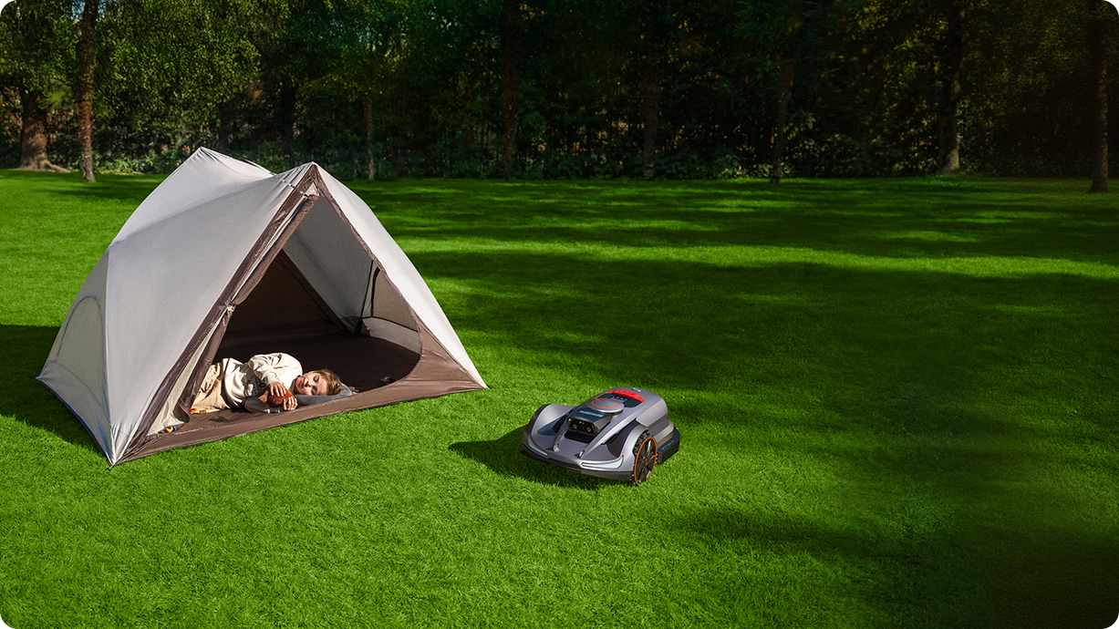 X7 Gen 2 low-noise 60 dB robotic mower operation