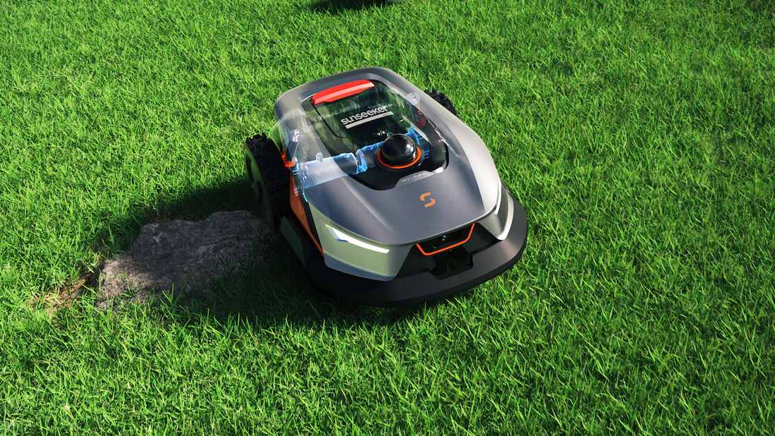 Futuristisches Robotergerät in der Natur