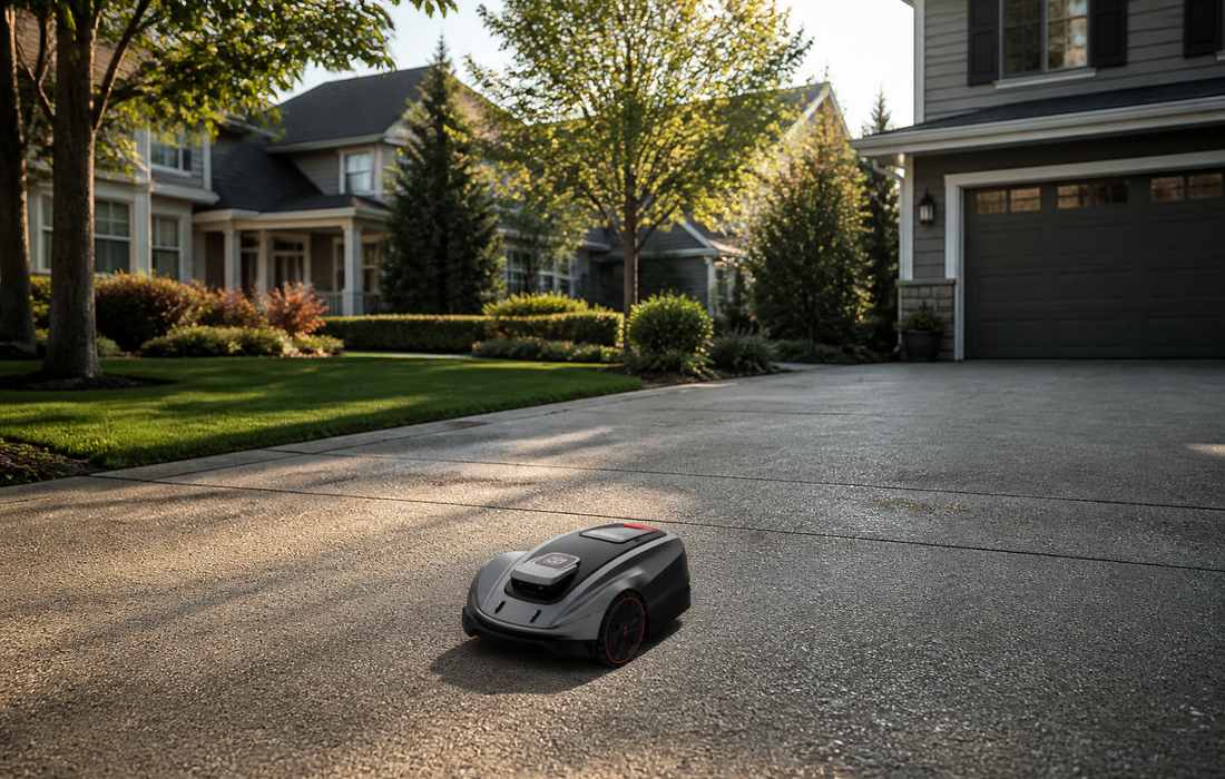 sunseeker elite x5 lawn mower driveway suburban