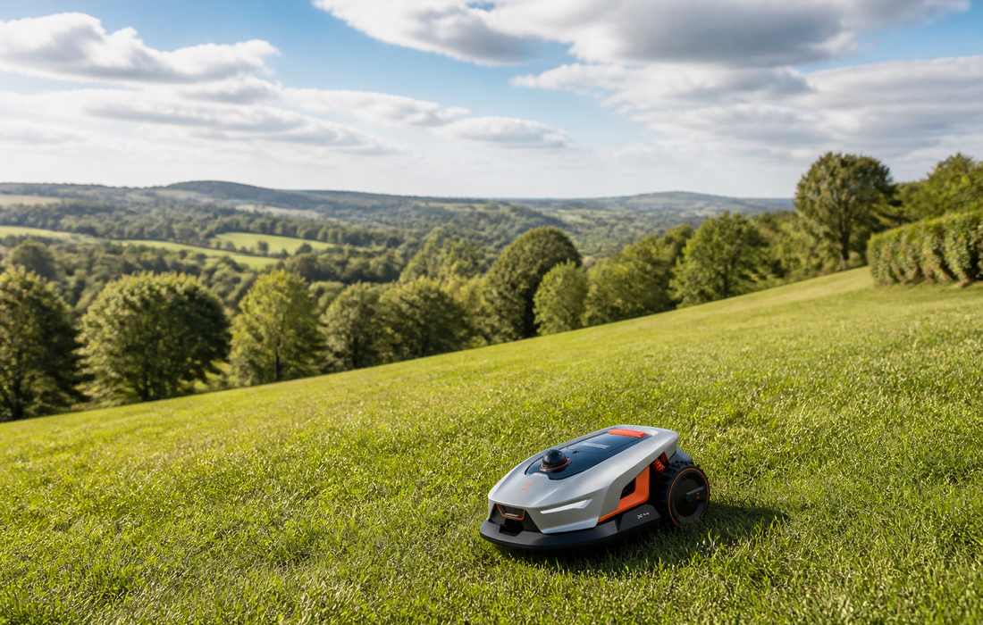 sunseeker elite x4 lawn mower hilltop view