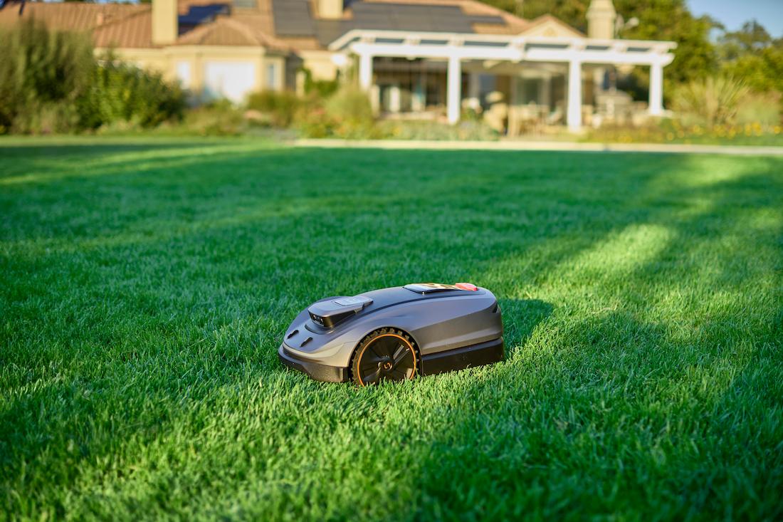 ein maehroboter auf dem rasen