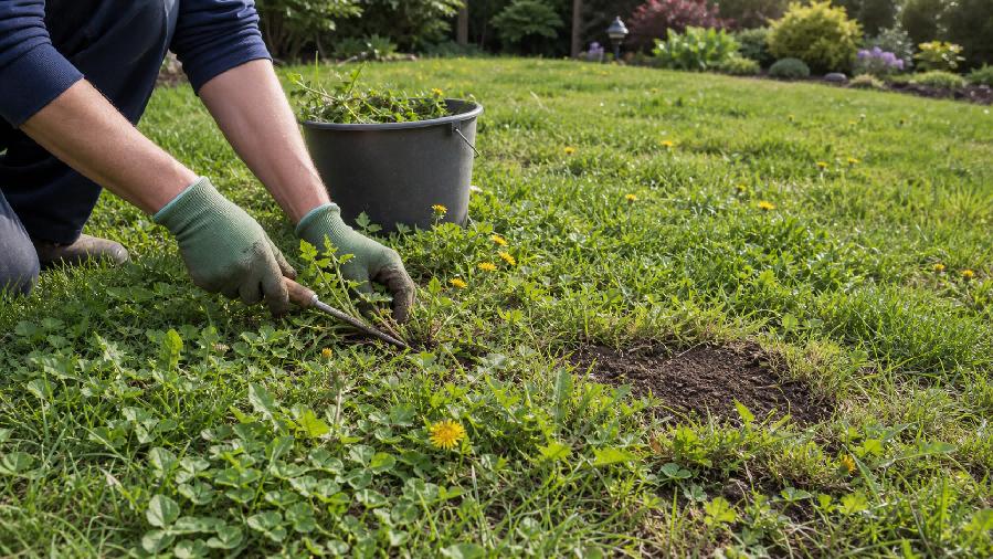 traitement pelouse envahie mauvaises herbes