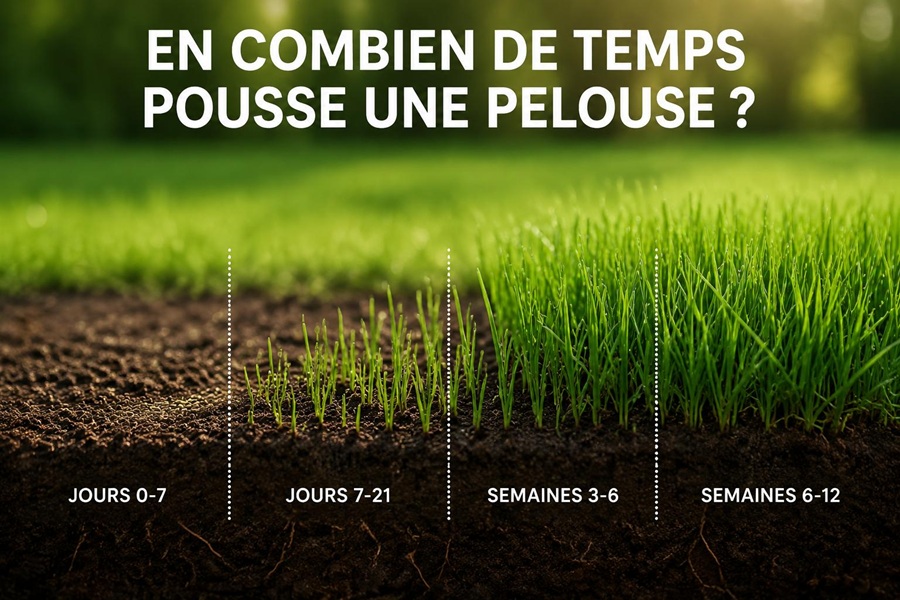croissance pelouse delai semis a gazon dense