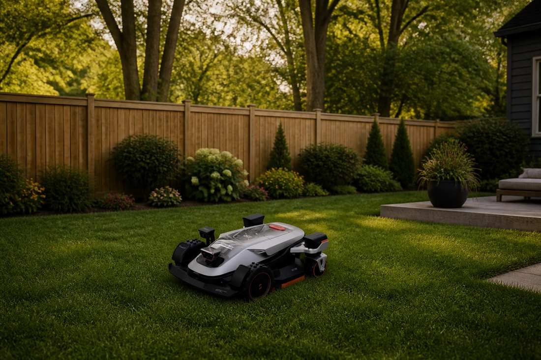 sunseeker elite x9 robot mower suburban backyard