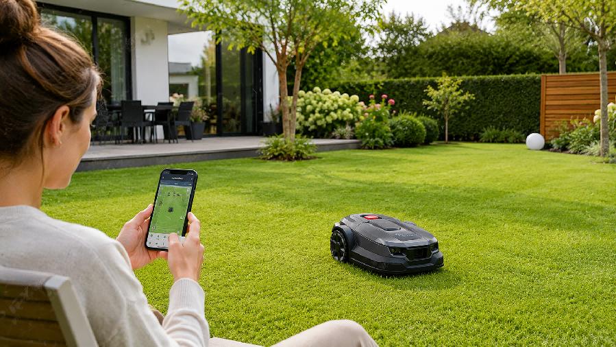installation robot tondeuse sans fil jardin