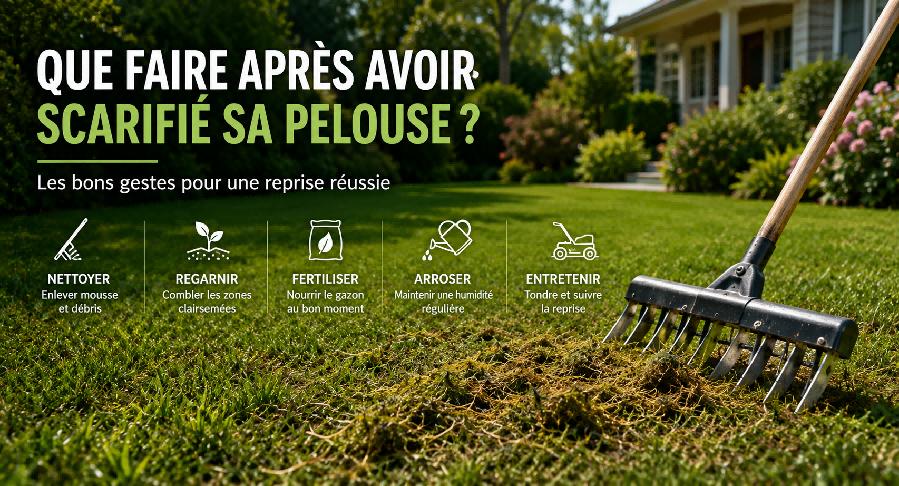 pelouse scarifiee entretien nettoyage gazon france