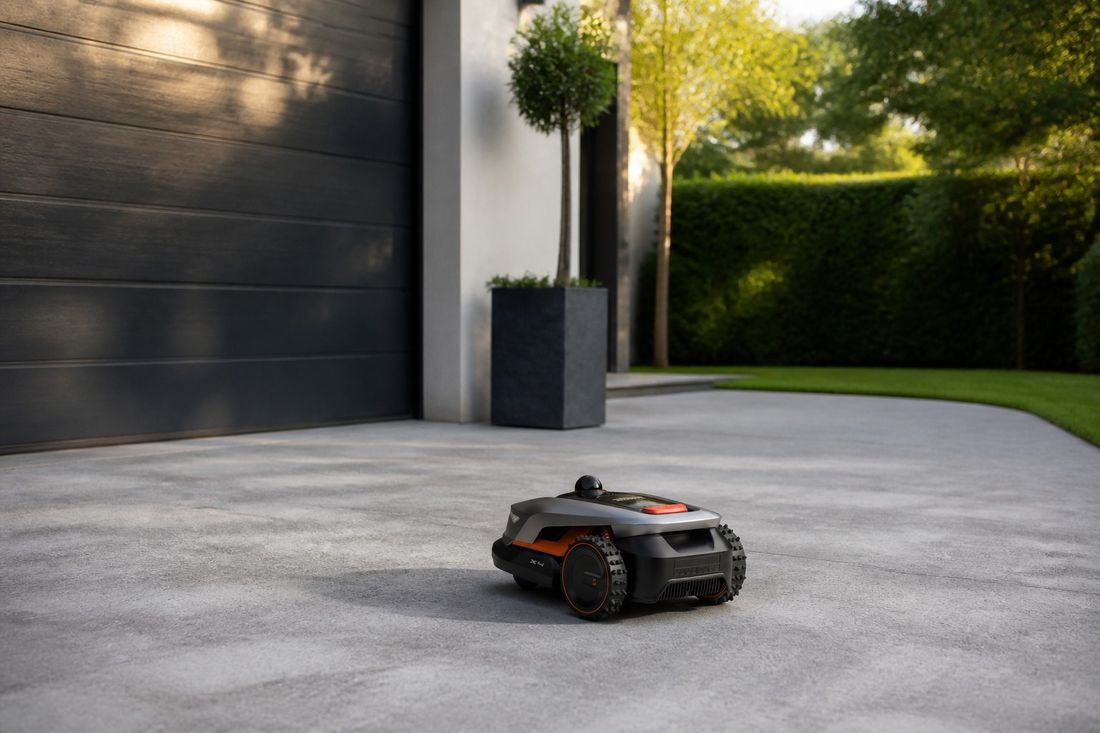 sunseeker elite x4 robot lawn mower spacious driveway