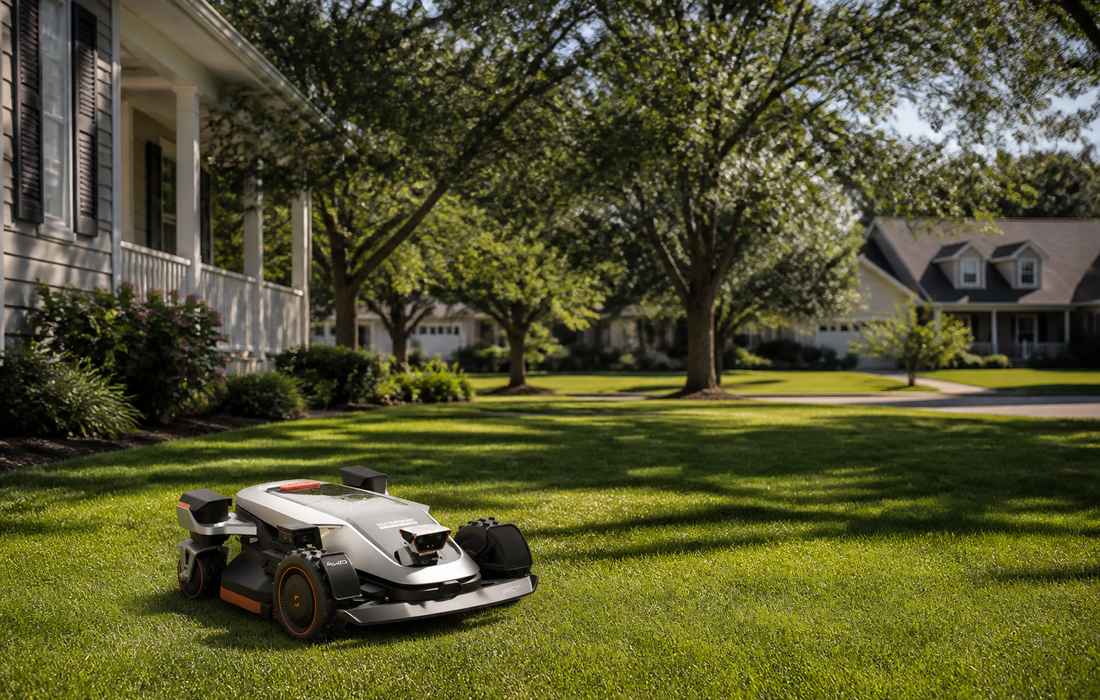 tondeusef robot x9 series sunny suburban lawn