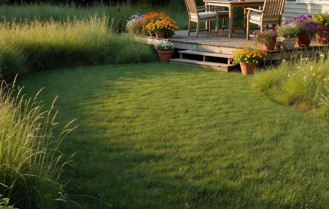 pelouse de jardin bien entretenue
