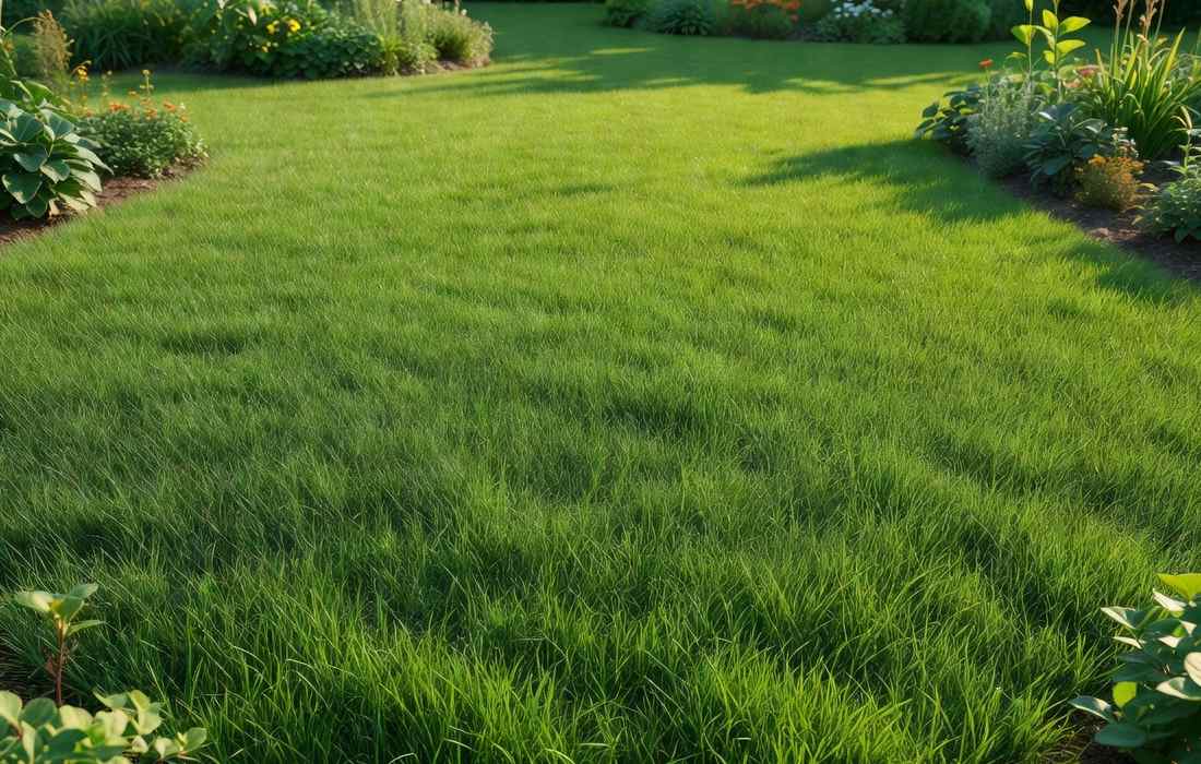 pelouse verte dense brins herbe