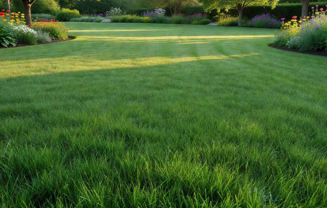 pelouse fraiche verdoyante jardin paysager