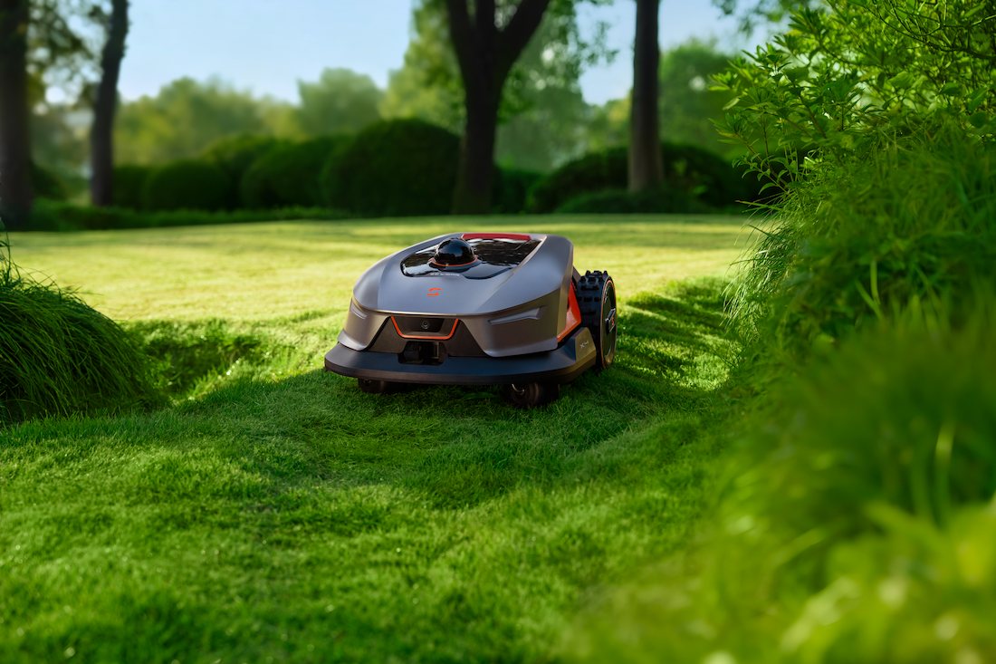 Robotic Lawn Mower In Garden