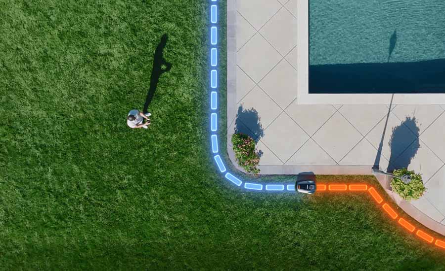 Robotic Lawn Mower On Path
