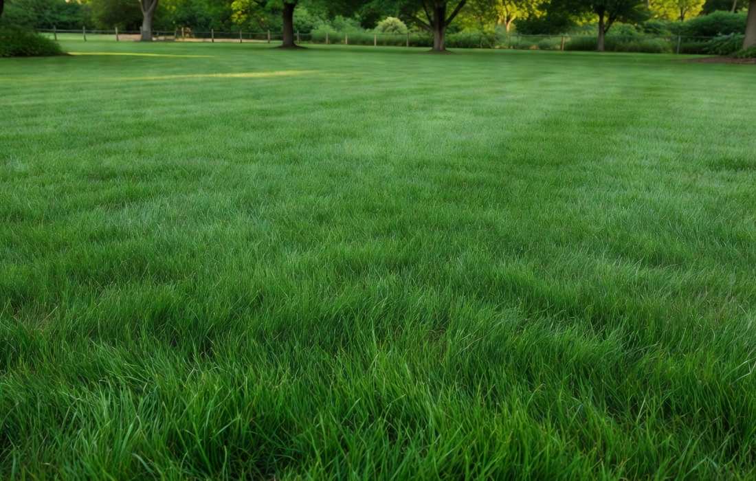 morning tree line lawn