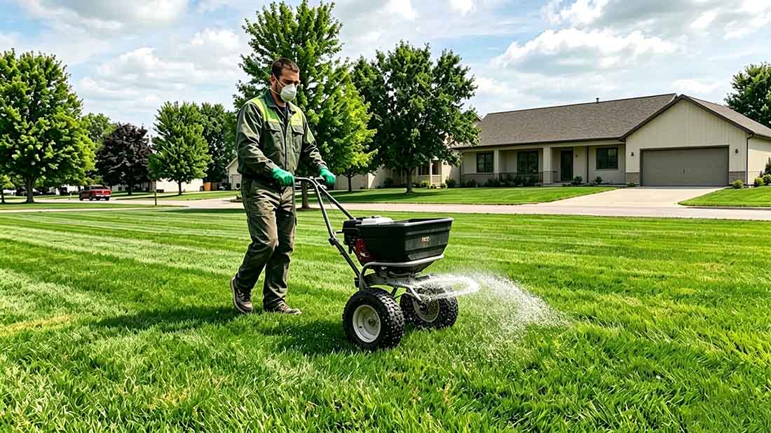 apply lime on lawn