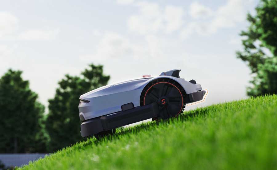 Automatic Lawn Mower On Hill