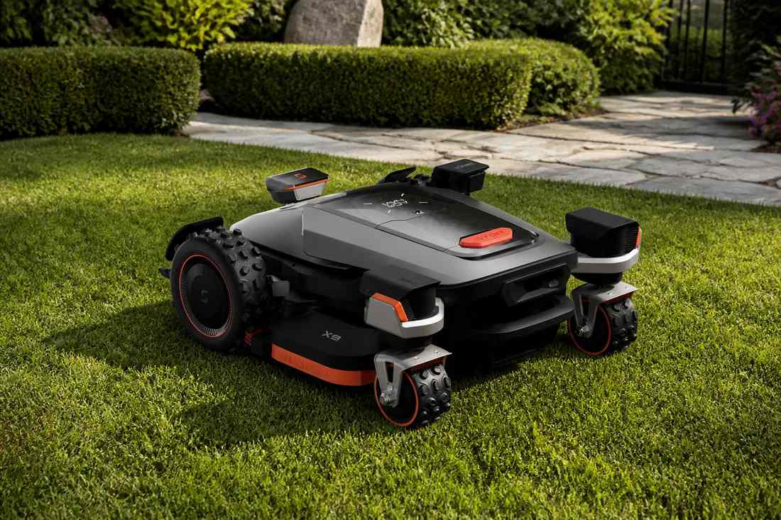 sunseeker elite x9 robotic mower landscaped garden