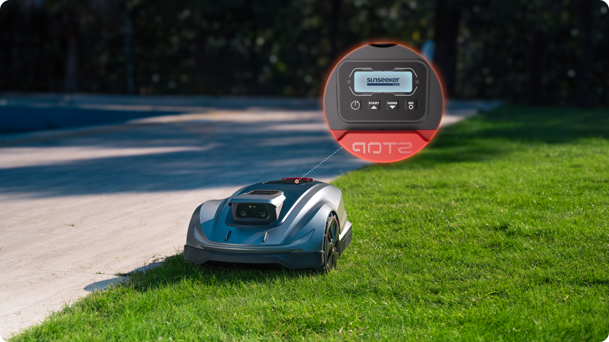 X5 Gen 2 smart LCD display on robotic mower