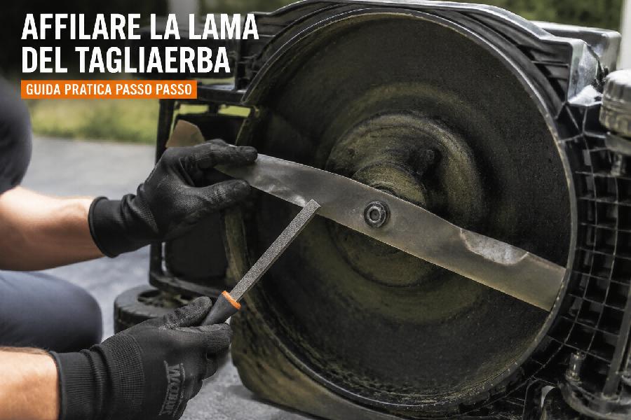 affilare lama tagliaerba lima manutenzione