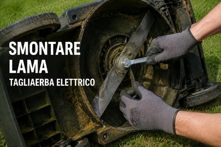 smontare lama tagliaerba elettrico