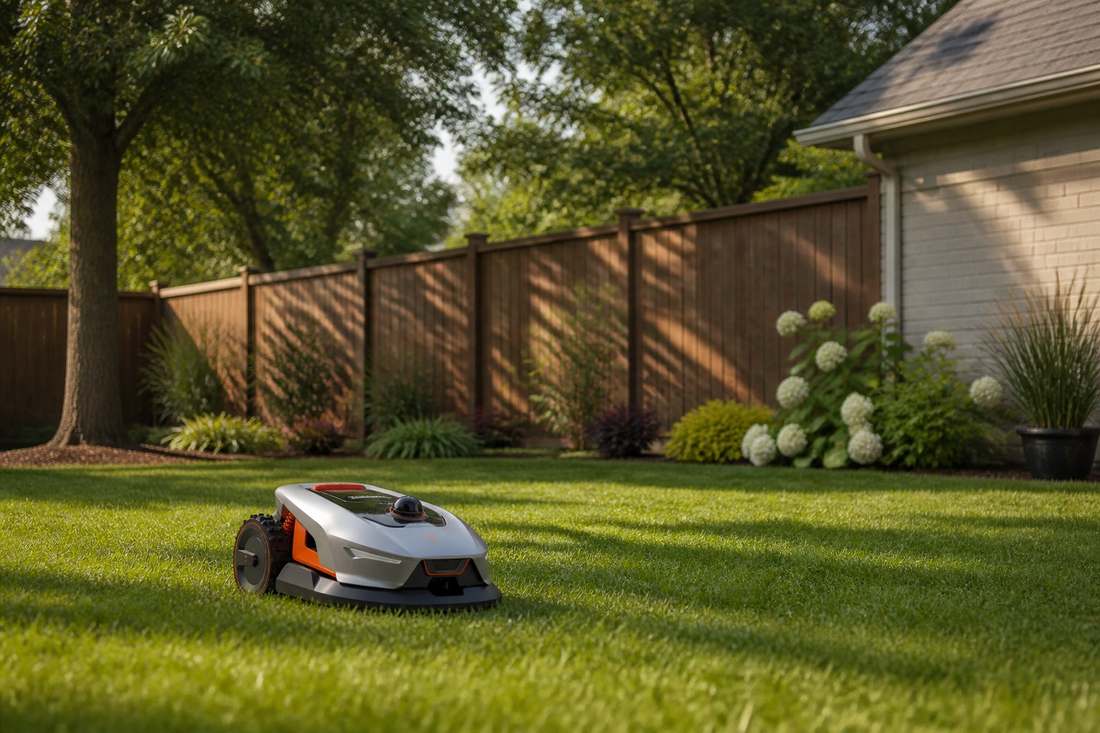 sunseeker elite x4 lawn mower suburban backyard
