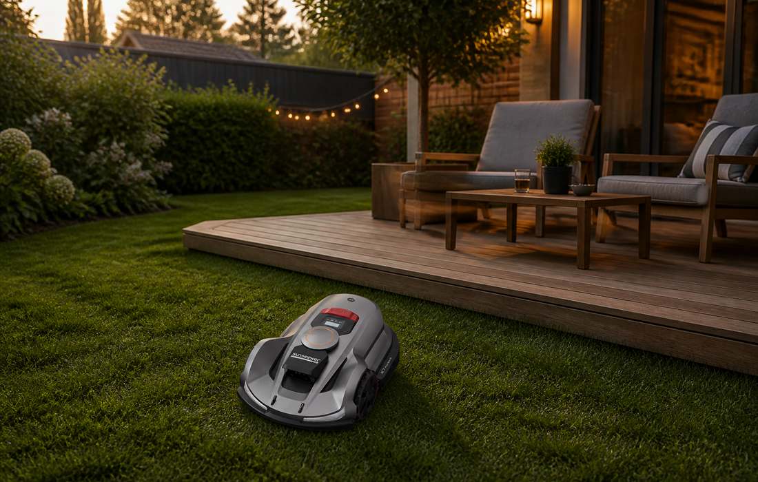 sunseeker elite x7 plus gen 2 lawn mower backyard