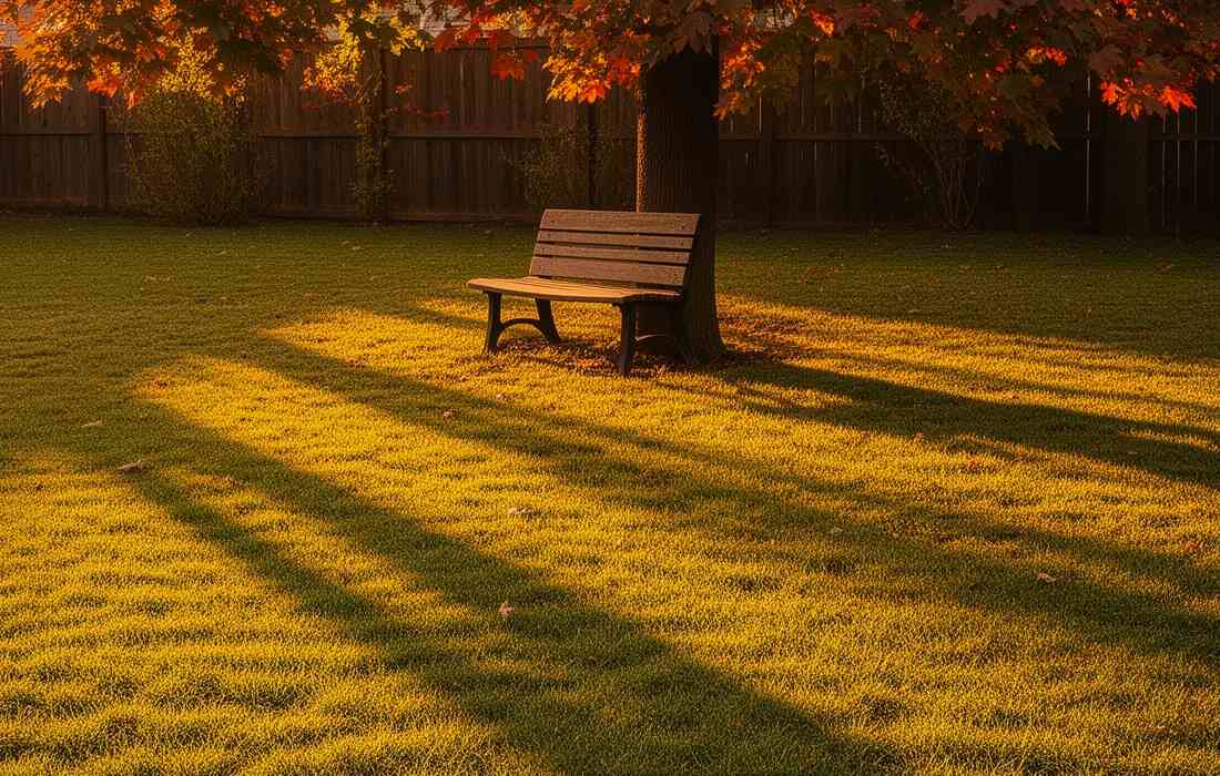 a backyard lawn