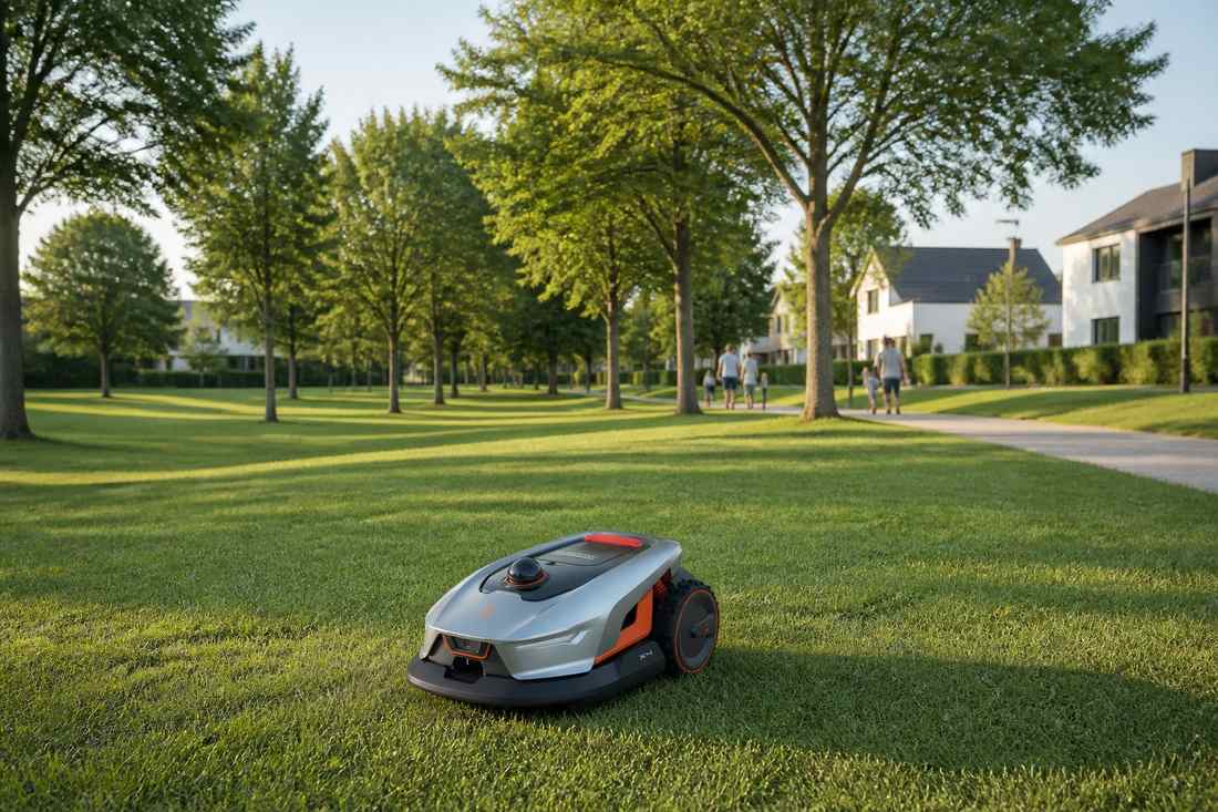 sunseeker robot mower suburban park
