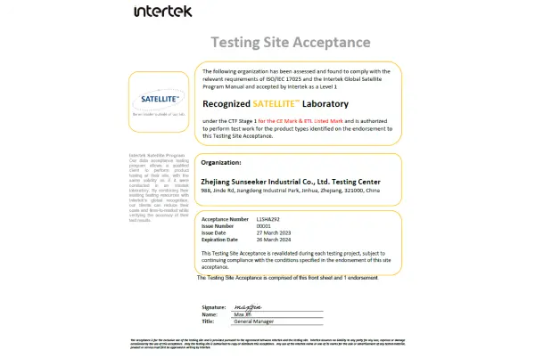 Precizie certificată Intertek