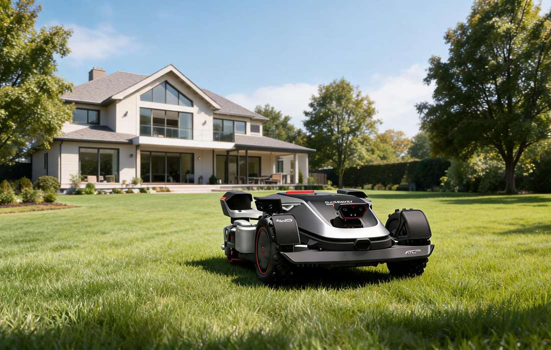 all wheel drive lawn mower terrain