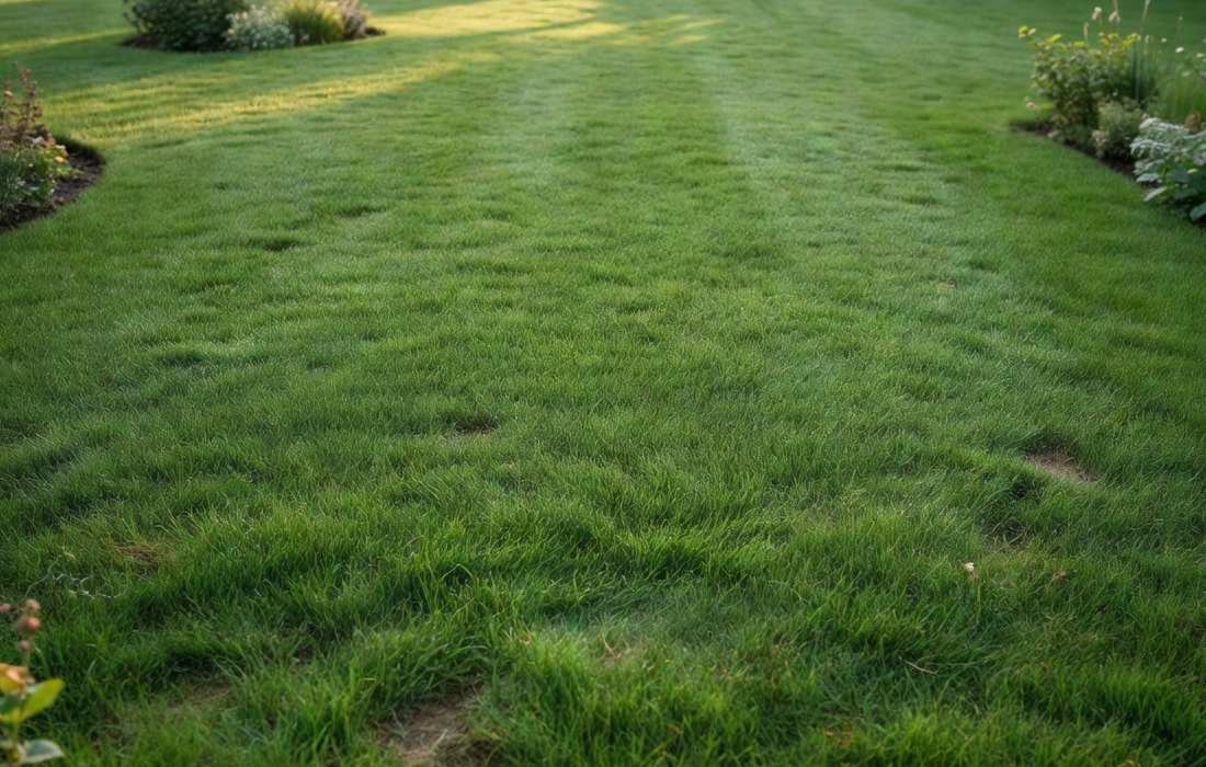 regularly cut courtyard lawn