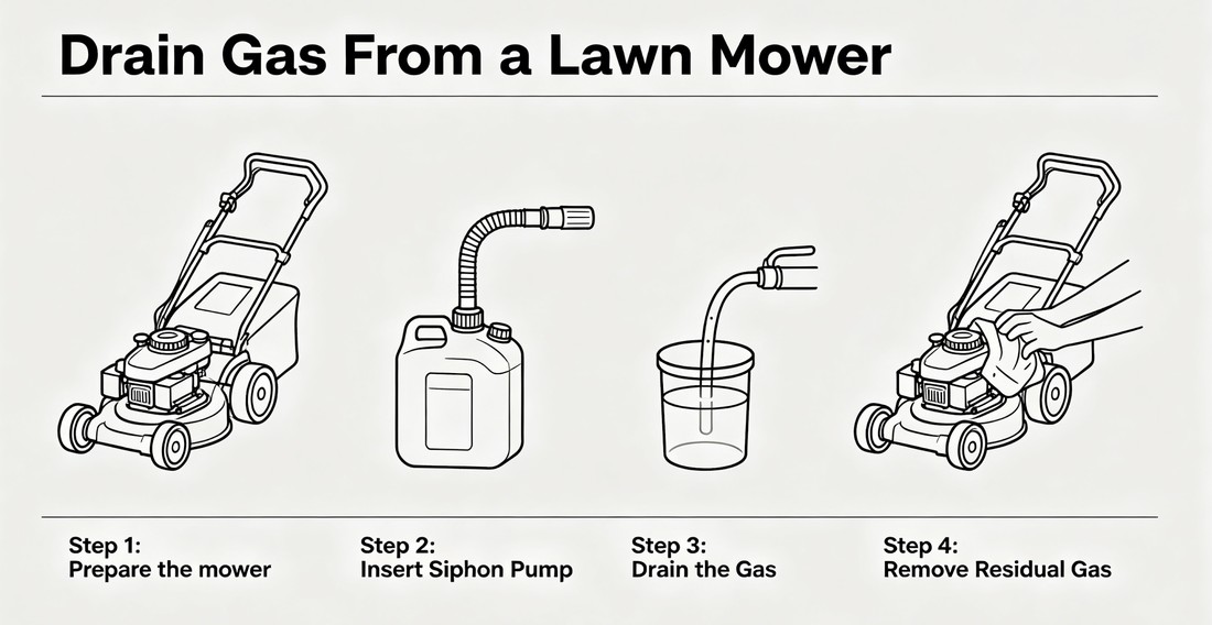 drain gas lawn mower