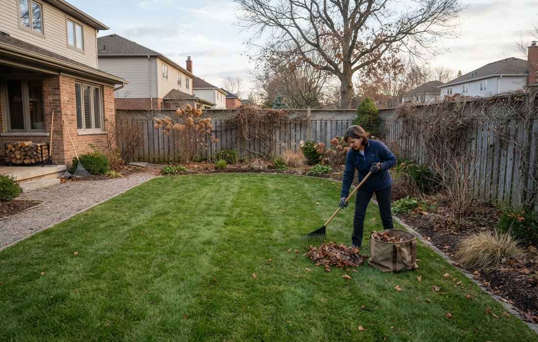 lawn prepared for winter