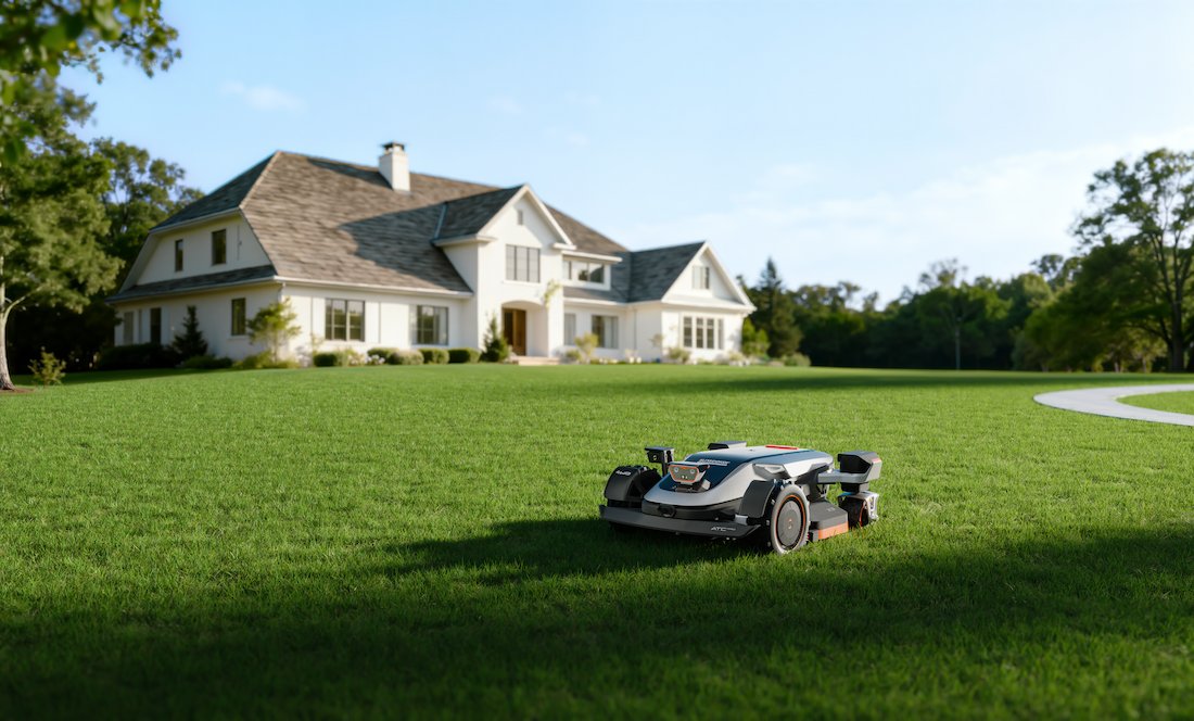sunseeker elite x9 mowing large watered lawn