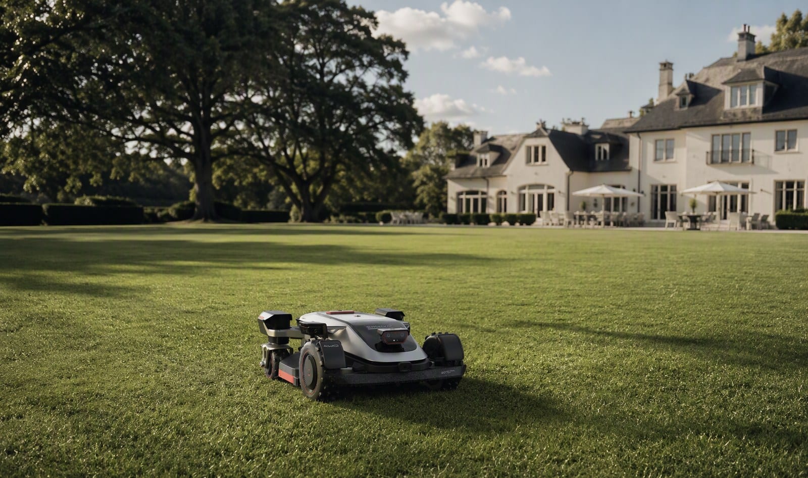 Sunseeker X9 robot mower on an estate-size lawn